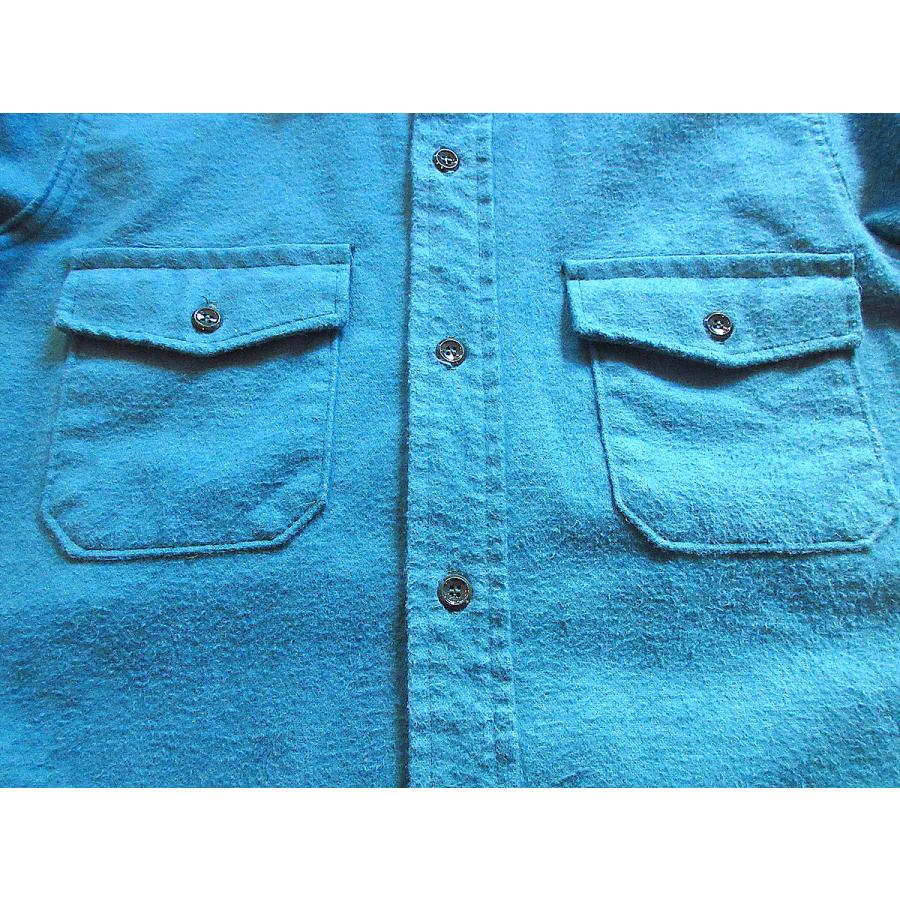 ビンテージ○DEERSKINシャモアクロス長袖シャツグリーンsize M