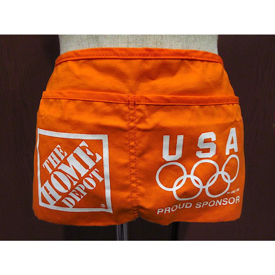 パッチワークエプロン　レトロエプロン　デッドストック　vintage DEADSTOCK THE HOME DEPOTオリンピックシンボルワークエプロンオレンジ