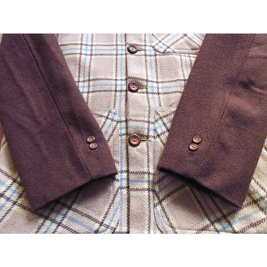 50s ヴィンテージ　ウールジャケット　40 L ビンテージ ビンテージ40's50's○LaPLay'aチェック切り替えウールナッソー