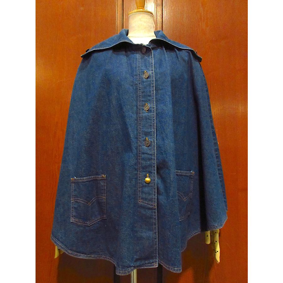 70s Levi's リーバイス デニム ポンチョ マント レア レディース ビンテージ70's○Levi'sレディースデニムポンチョsize L○240127m3-w