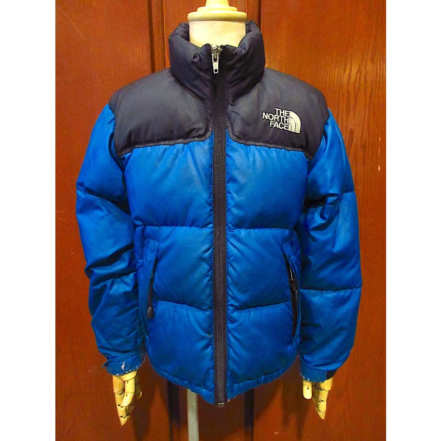 ビンテージ90's○THE NORTH FACEキッズヌプシジャケット青×黒 ビンテージ90's○THE NORTH FACEキッズヌプシジャケット青×黒