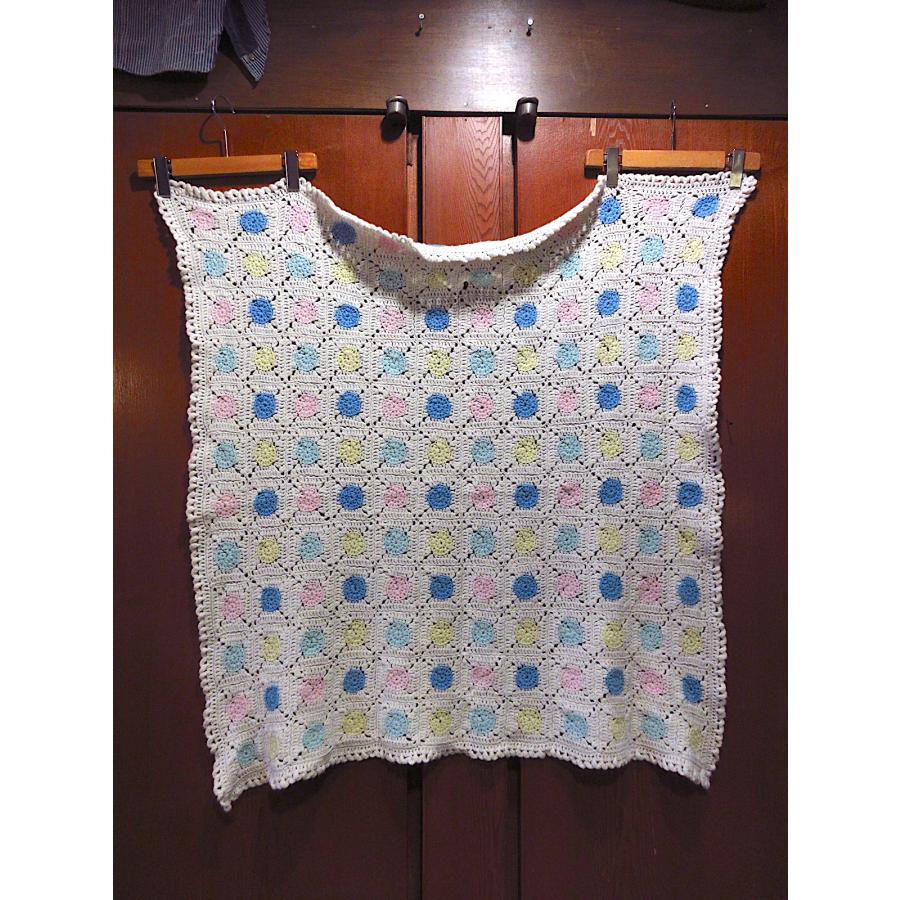ビンテージ○かぎ編みブランケットsize 約100cm × 約100cm○240310m4