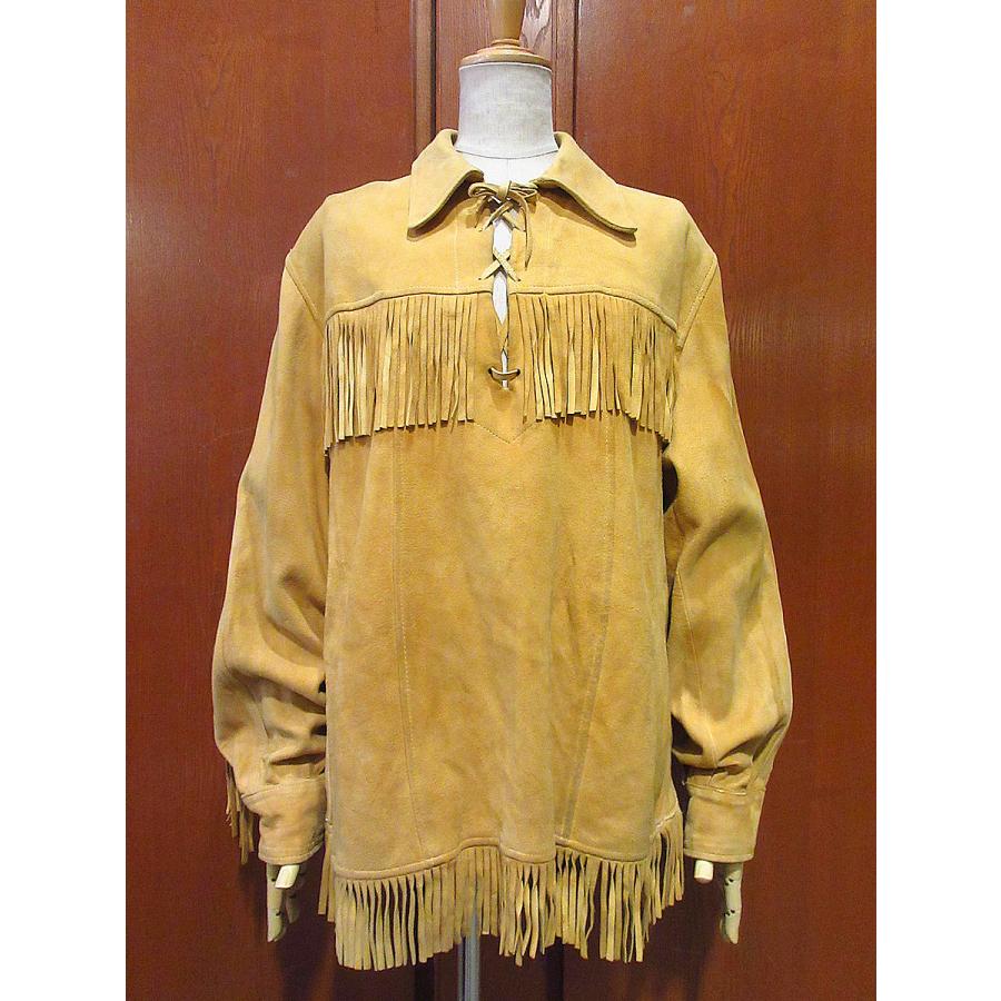 ビンテージ~70's○BERMAN BUCKSKIN CO.ディアスキンスウェードフリンジ