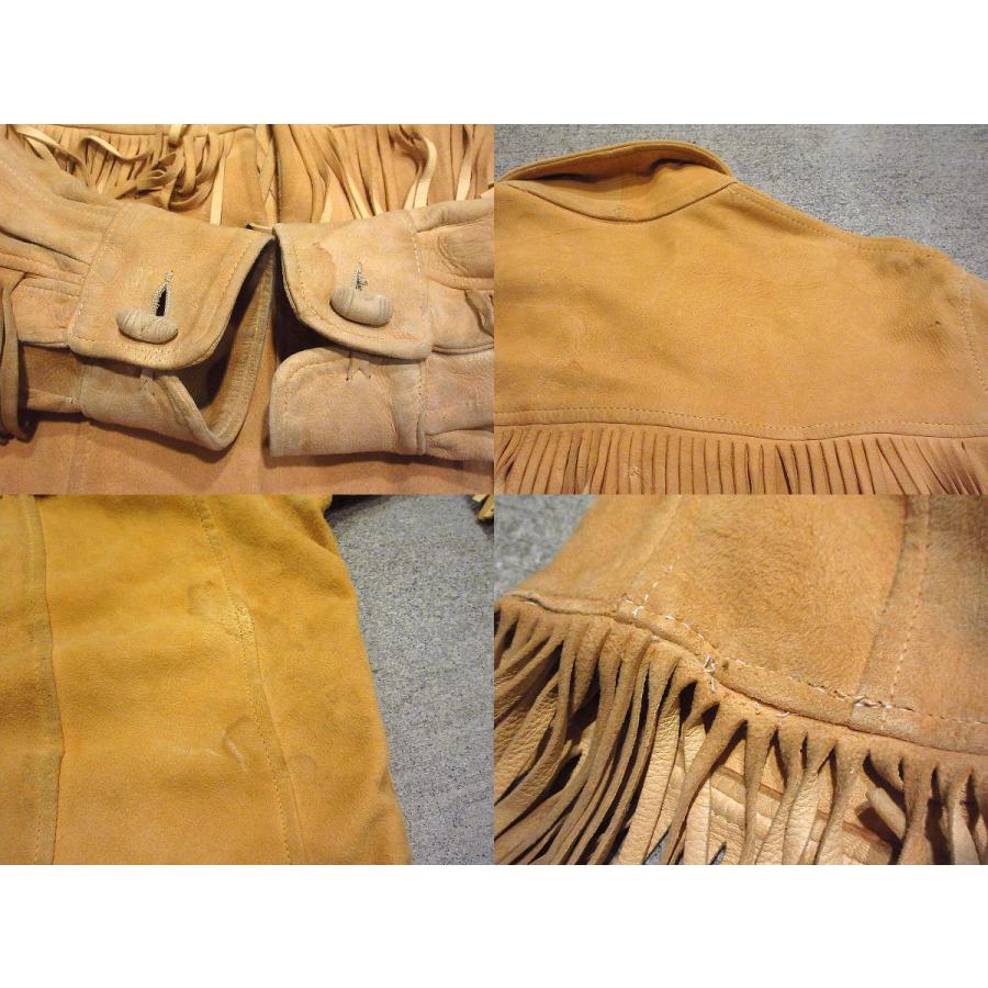 ビンテージ~70's●BERMAN BUCKSKIN CO.ディアスキンスウェードフリンジジャケットsize M●240327i6-m-jk-ltレザーヒッピー｜cozyvintage｜09