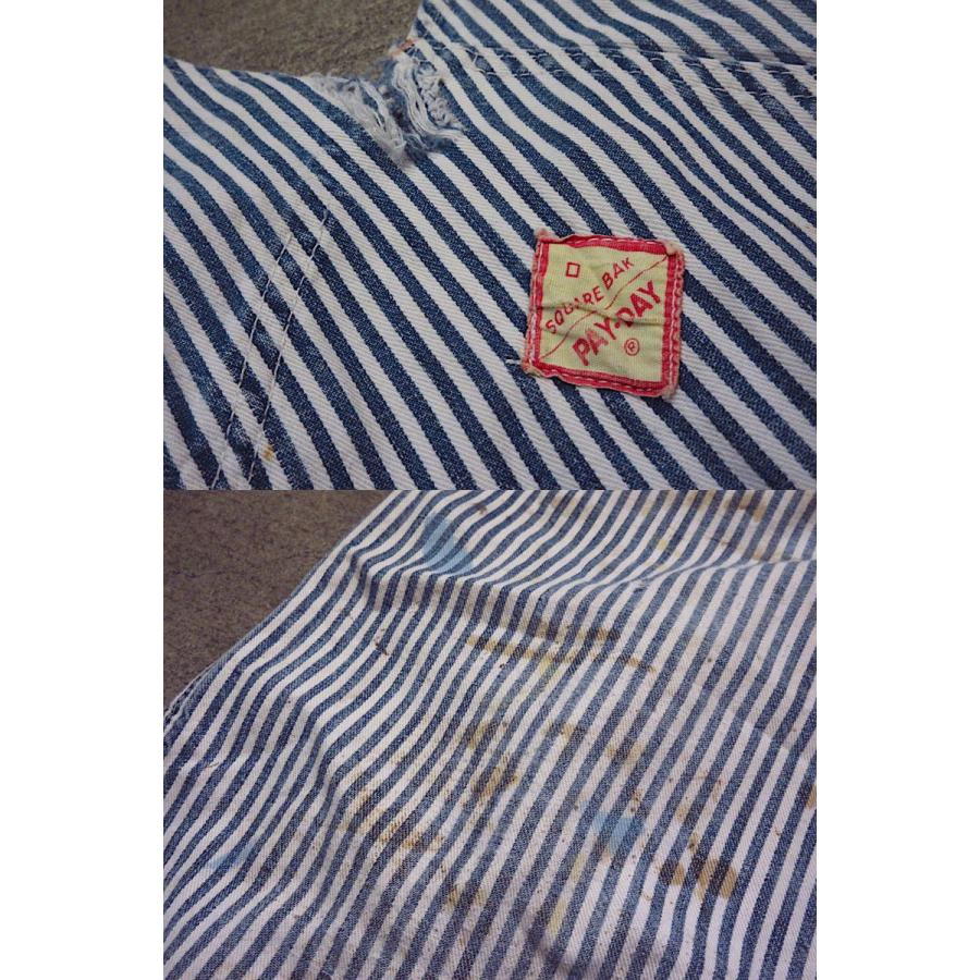 ビンテージ50's○PAYDAYヒッコリーオーバーオール実寸W106cm