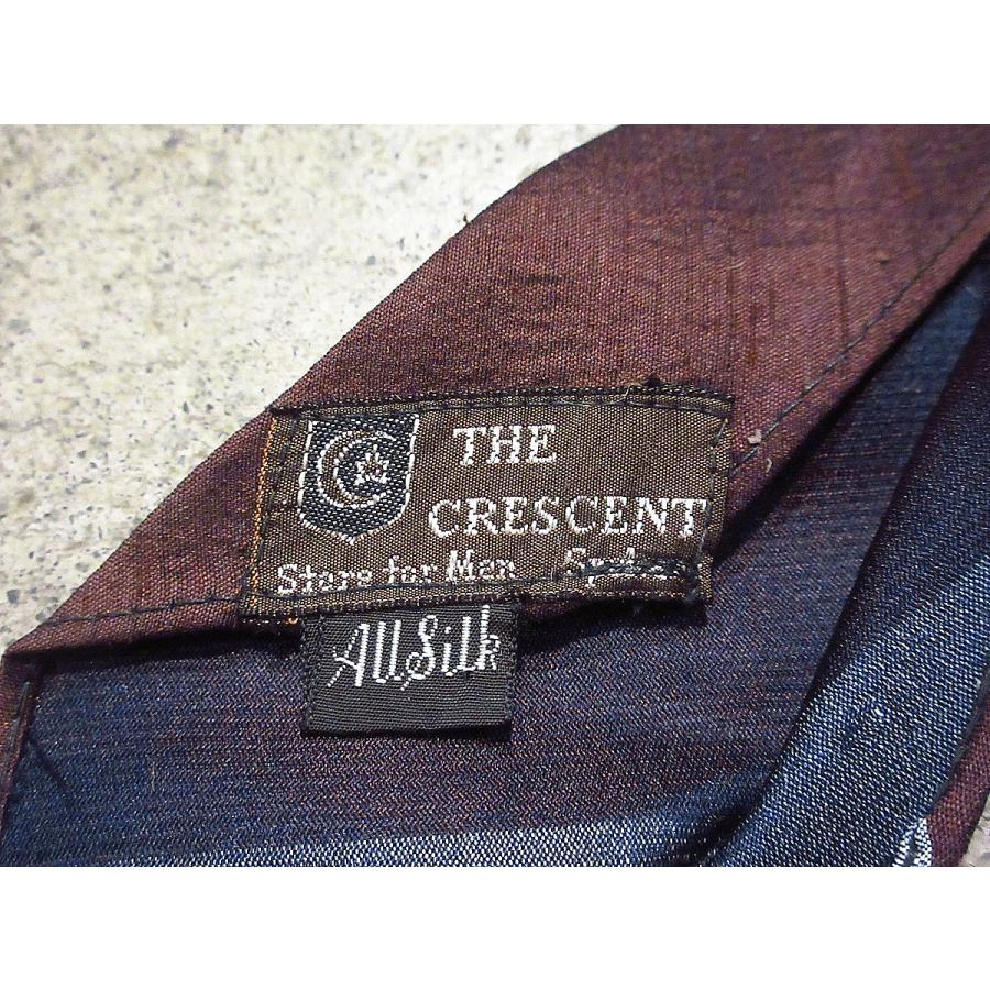 ビンテージ40's50's●THE CRESCENTチェックシルクネクタイ茶●240404i8-nctブラウン｜cozyvintage｜05