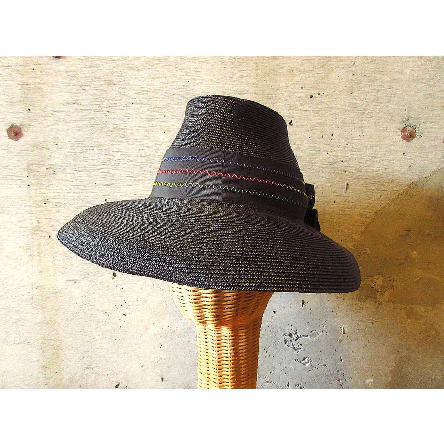 ビンテージ-50's○DEADSTOCKレディースストローハット黒○240408k6-w