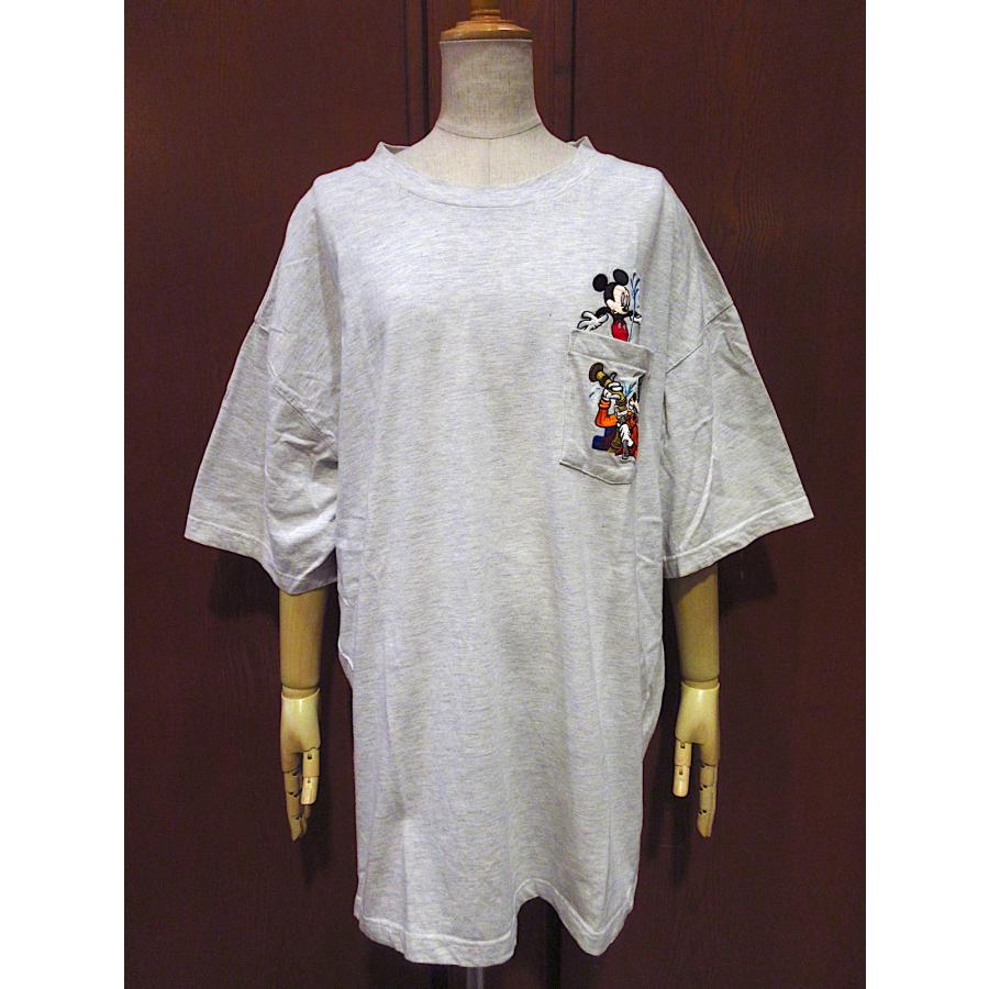 ビンテージ90's○THE DISNEY STORE刺繍入りポケットTシャツ霜降り