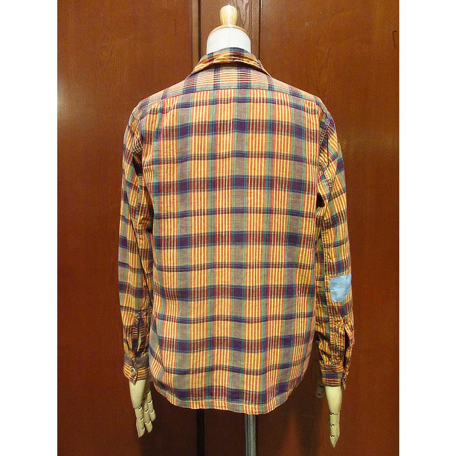 ビンテージ40's50's○Guymontマドラスチェックコットンループカラー