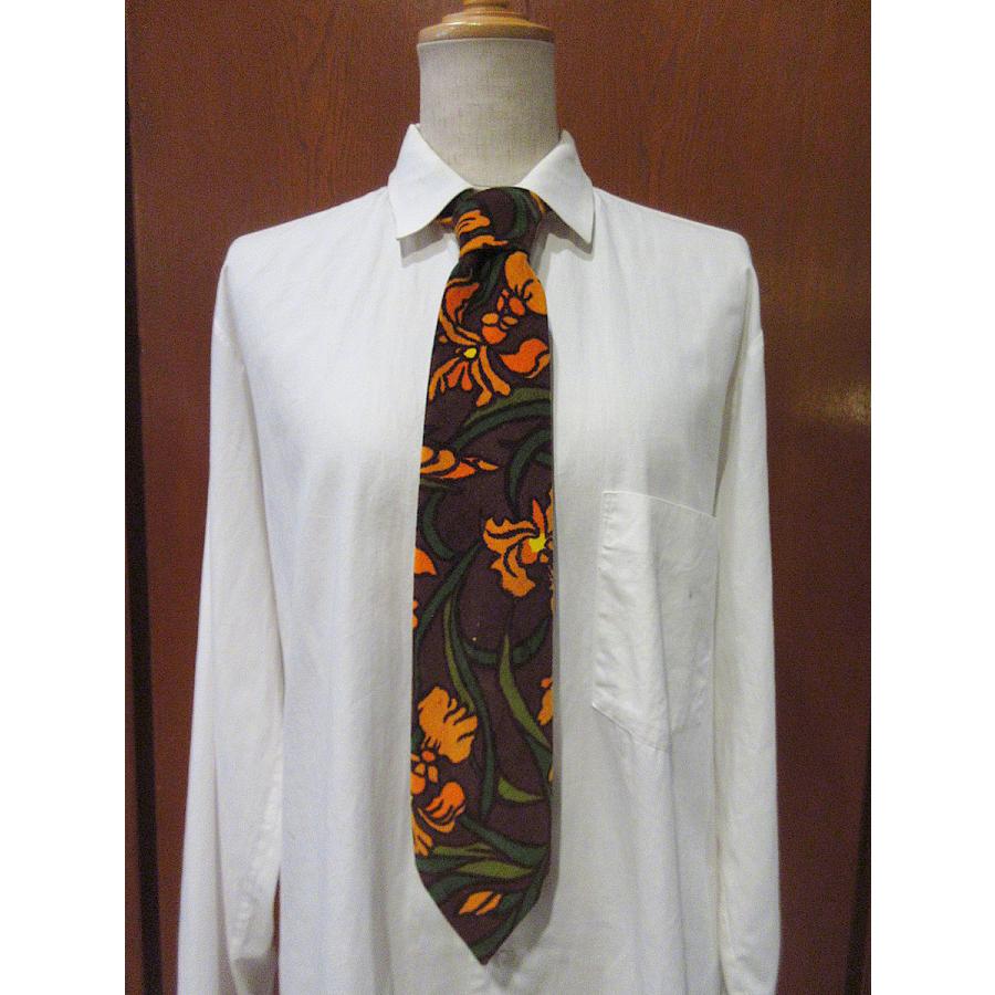 ビンテージ60's70's○Liberty of Londonパイル地花柄ネクタイ