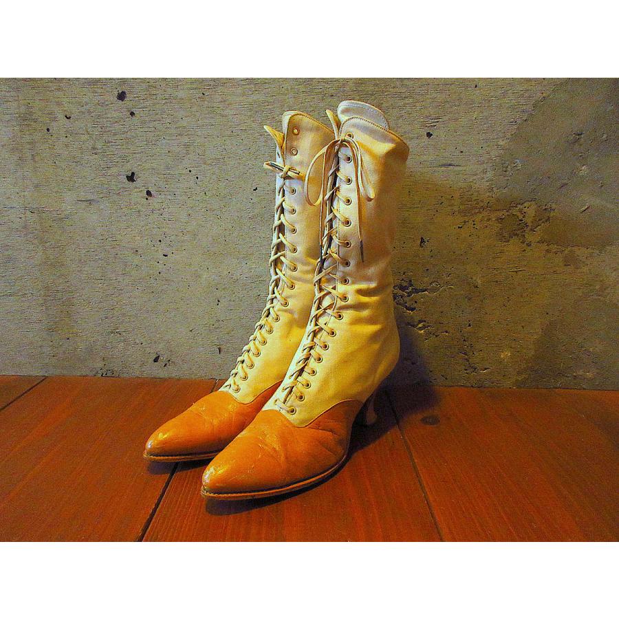ビンテージ-20's○レディースヴィクトリアンレースアップブーツsize 5D