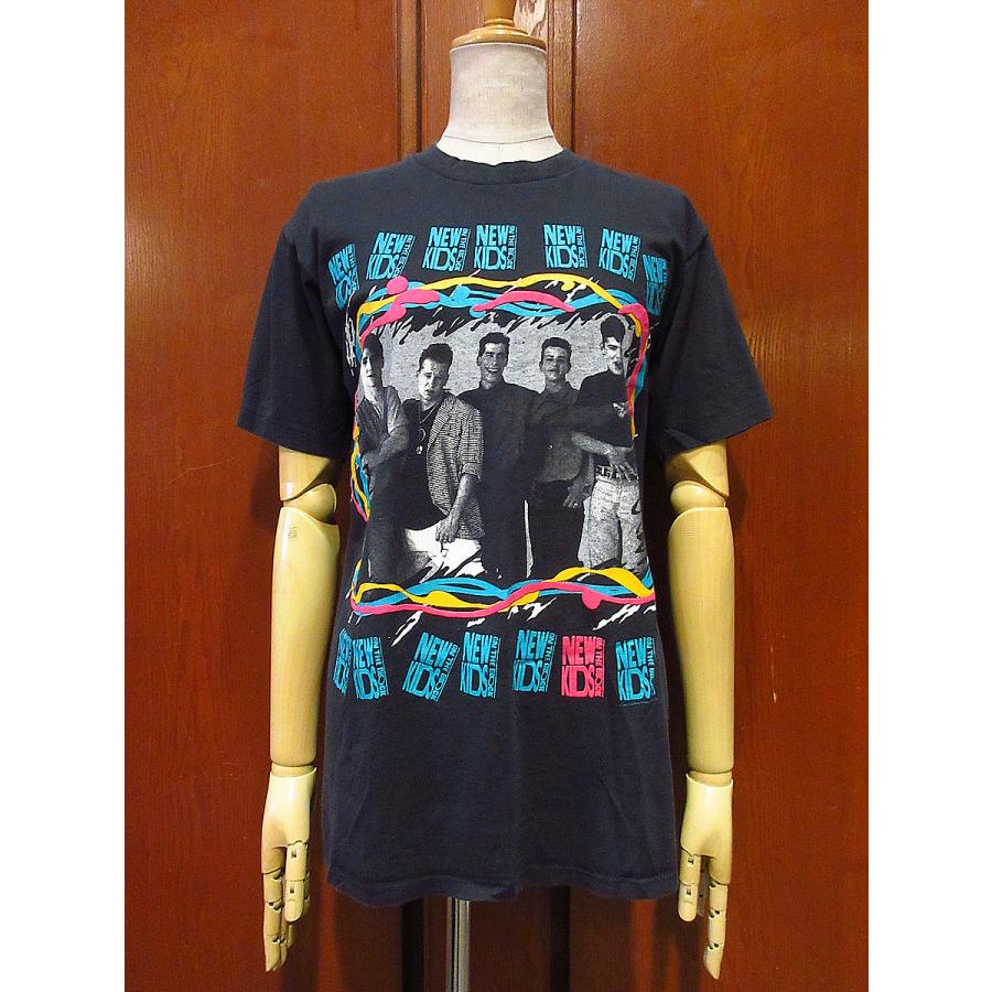 ビンテージ80's○DEADSTOCK NEW KIDS ON THE BLOCKツアーTシャツ黒size