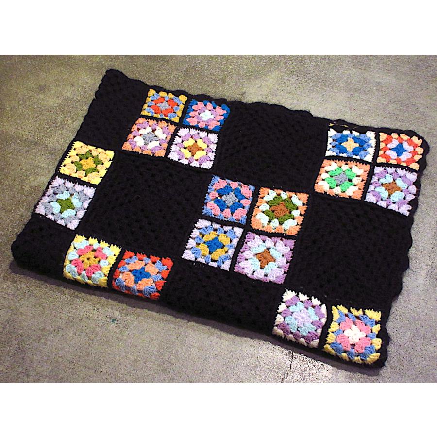 ビンテージ○かぎ針編みブランケットsize 約190cm × 約110cm○240624m1