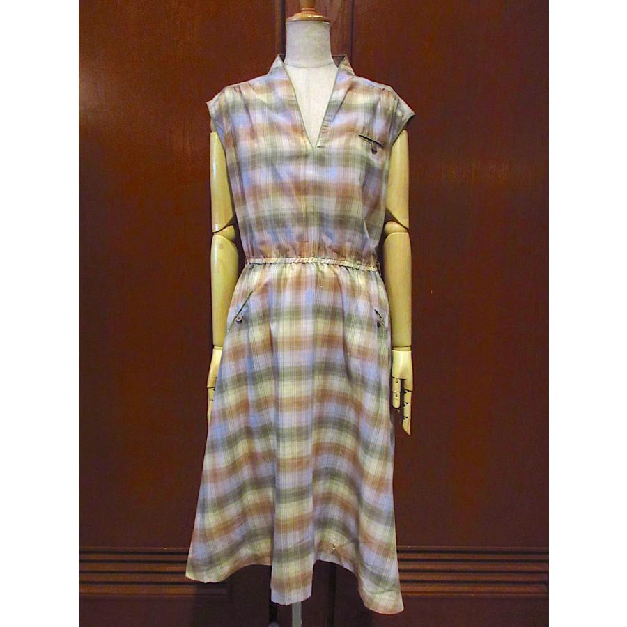 70s 80s USA古着 チェック柄 ノースリーブワンピース vintage eaa223949-1.jpg