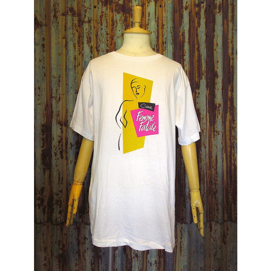 ビンテージ 90's○DEADSTOCK Ciara Femme Fatale両面プリントT