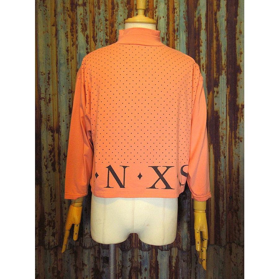 ビンテージ90's○INXSレディースドット柄ハイネック長袖Tシャツsize M