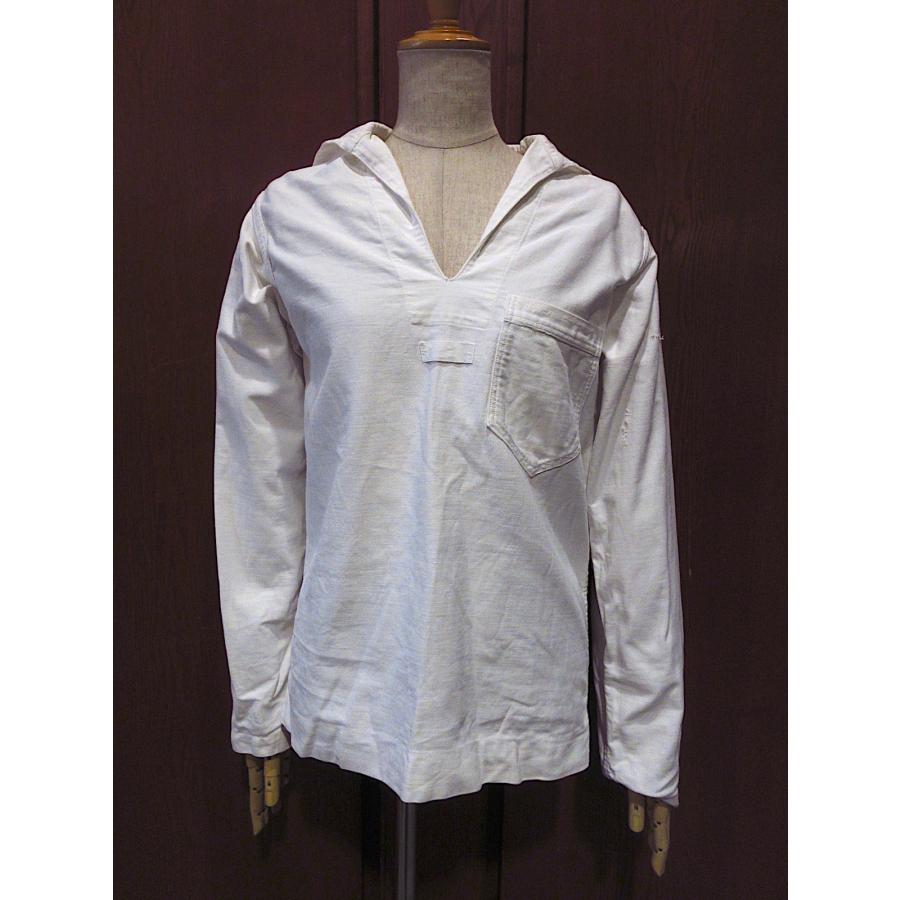 vintage セーラー トップス ミリタリー ビンテージ40's○U.S.NAVYコットンセーラーシャツ白○240817m5-m-lssh
