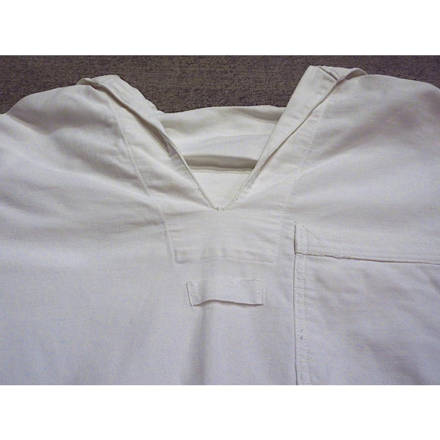 ビンテージ40's○U.S.NAVYコットンセーラーシャツ白○240817m5-m-lssh