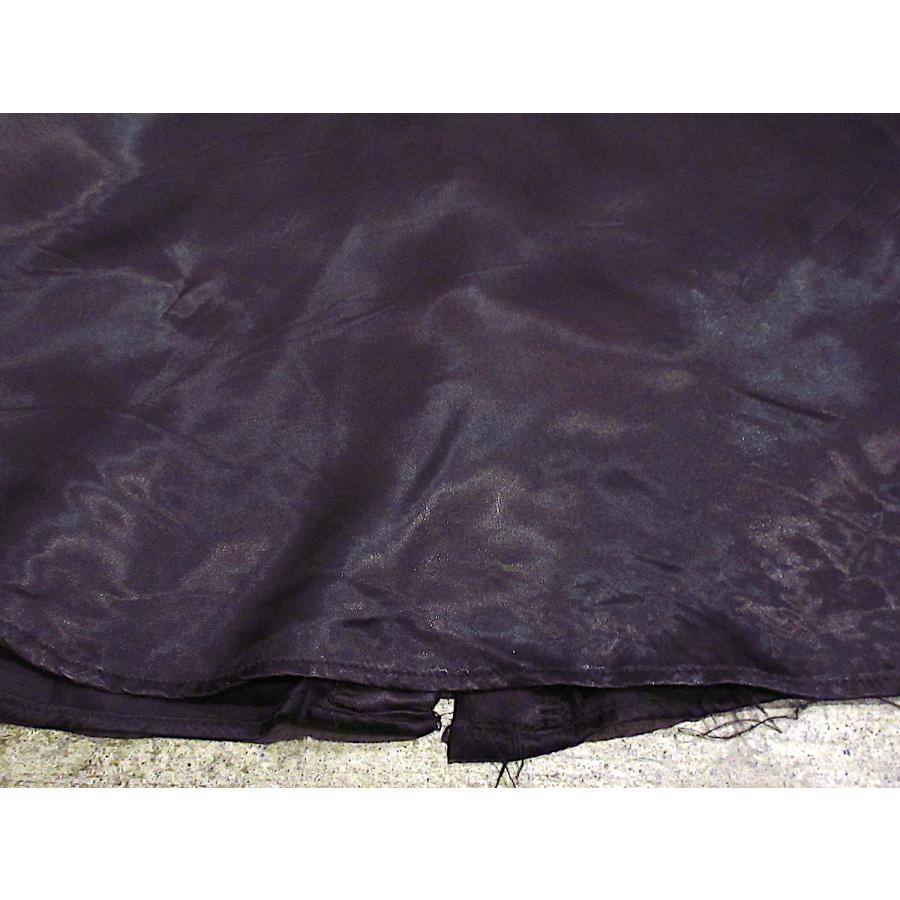 ビンテージ70's○Land 'n Seaレディースサテン長袖シャツ黒size 34