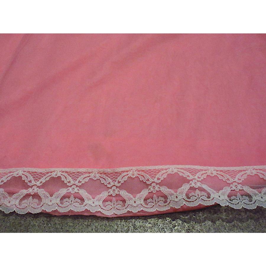 ☆ヴィンテージ　60年代　昭和レトロ　未使用　ピンク　カバ&魚柄　ネグリジェ☆ ビンテージ60's70's○レース刺繍ネグリジェピンクsize SM