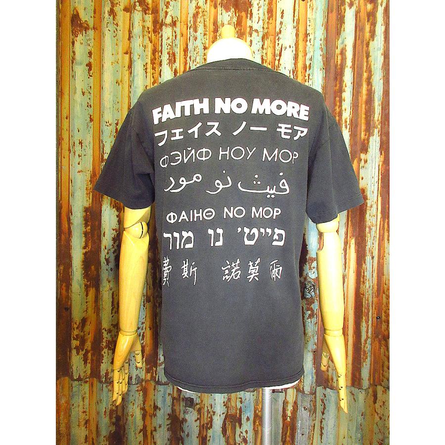 3点80's 90's デザイン古着 ビンテージ プリントTシャツ ビンテージ90's○FAITH NO MOREコットン両面プリントTシャツ黒