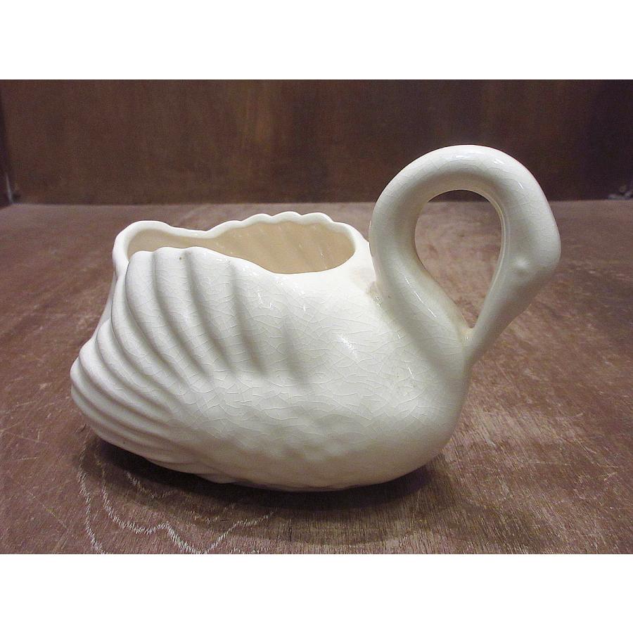 ビンテージ~70's○スワンセラミックプランター○240908i5-otclct白鳥