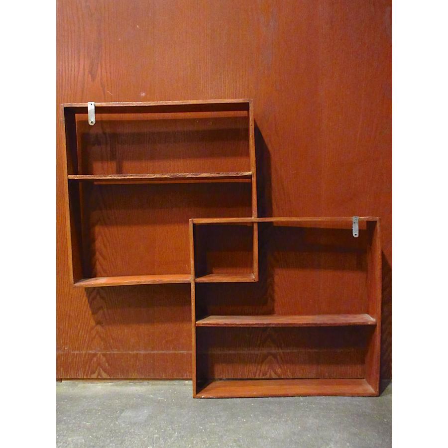 ビンテージ70's○ミッドセンチュリーウッドウォールシェルフ