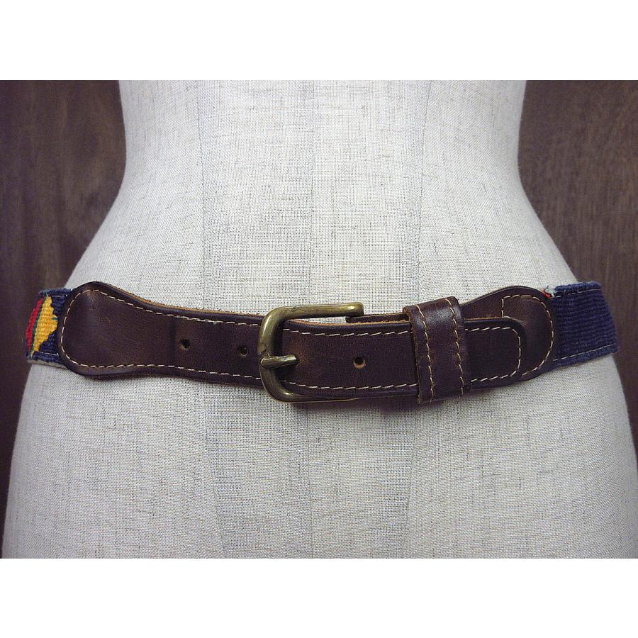 made in USA ビンテージアルマジロ総柄 ベルト ビンテージ○a tail we could wag魚グアテマラレザーベルトsize 34