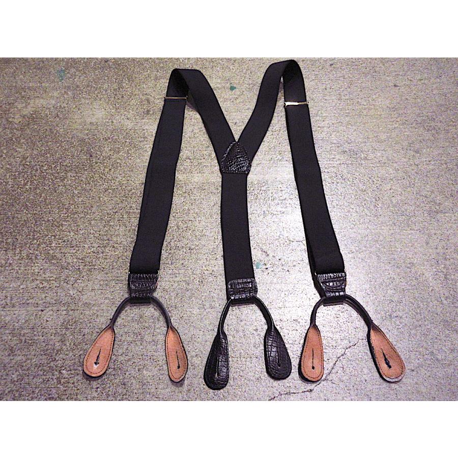 【希少】美品ヴィンテージ サスペンダー ビンテージ○ボタン留めサスペンダー黒○240911m4-sspファッション雑貨
