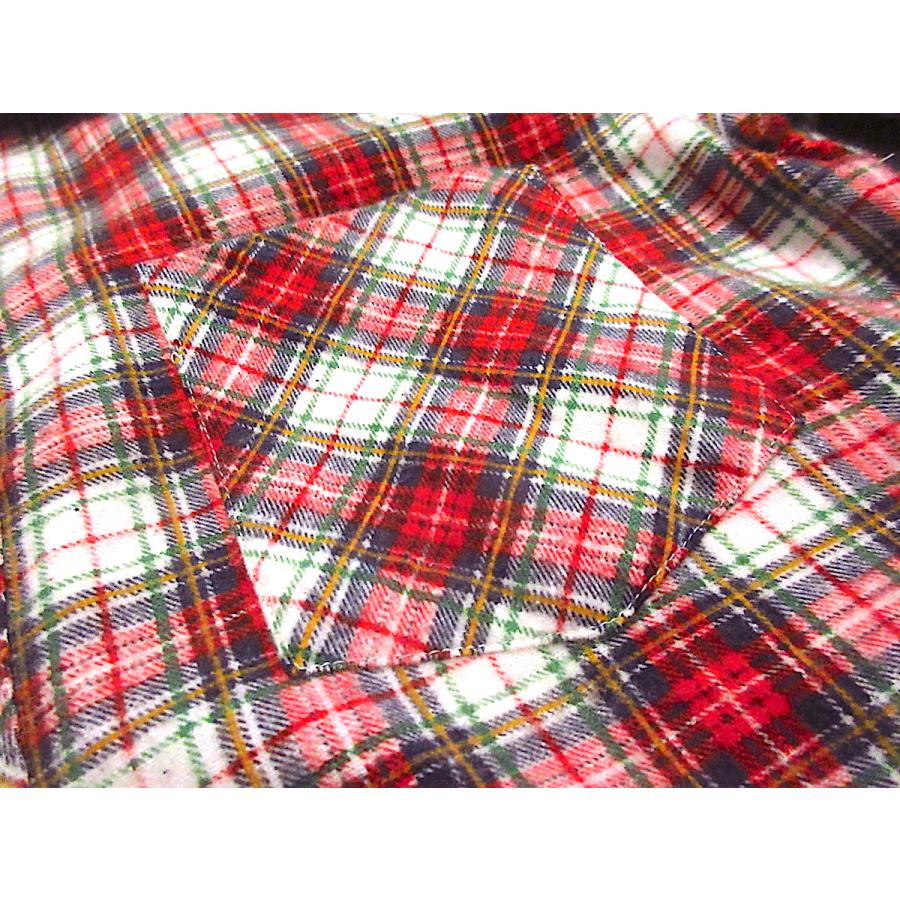 ビンテージ70's○MONTGOMERY WARDチェックコットンプリントネルシャツ
