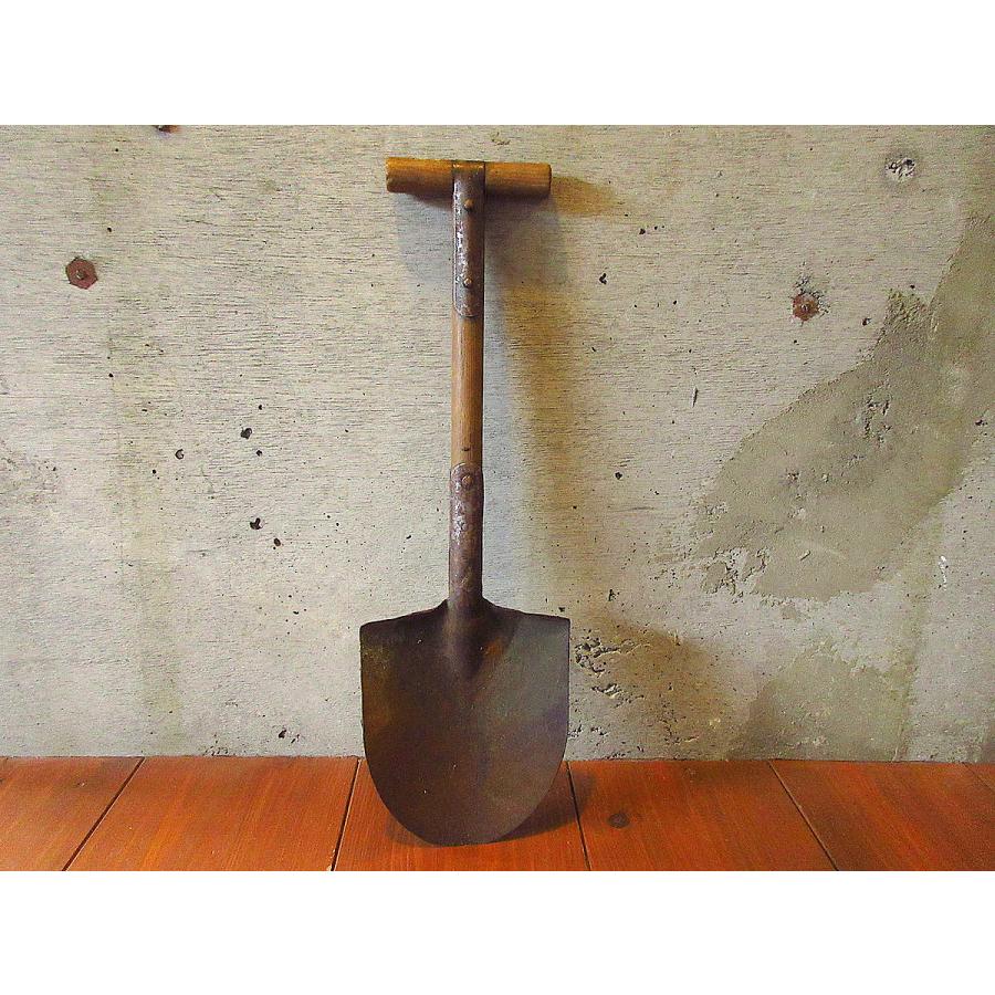 ヨーロッパアンティーク スイス 十字軍 軍用 スコップ シャベル
