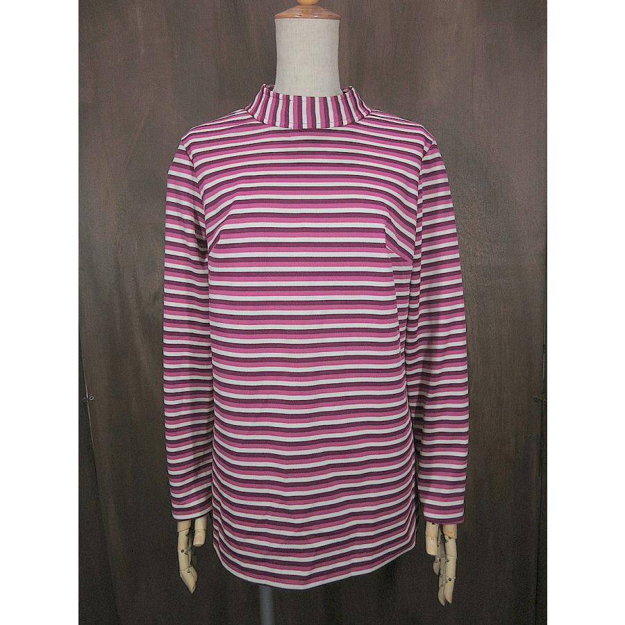 ビンテージ70’s DEADSTOCK PYKETTeSレディースボーダー長袖チュニック赤×ピンク×白size 12 241022j6-w ...