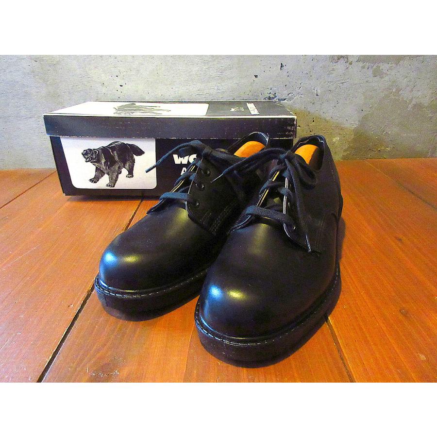 ビンテージ70's80's○DEADSTOCK WOLVERINEプレーントゥシューズ黒size
