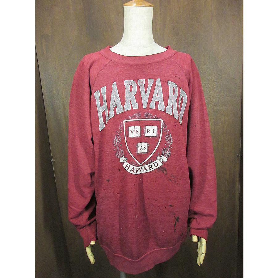 ビンテージ90's○HARVARDプリント入りスウェット バーガンディ