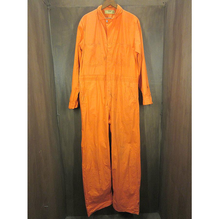 ビンテージ70's○UNIVERSAL OVERALLオールインワン オレンジsize 42
