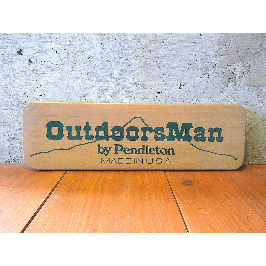 ウェンディーズ　カナダ　ビンテージディスプレイ　マクドナルド　木製サイン ビンテージ○PENDLETON Outdoors Manアドバタイジングウッドサイン