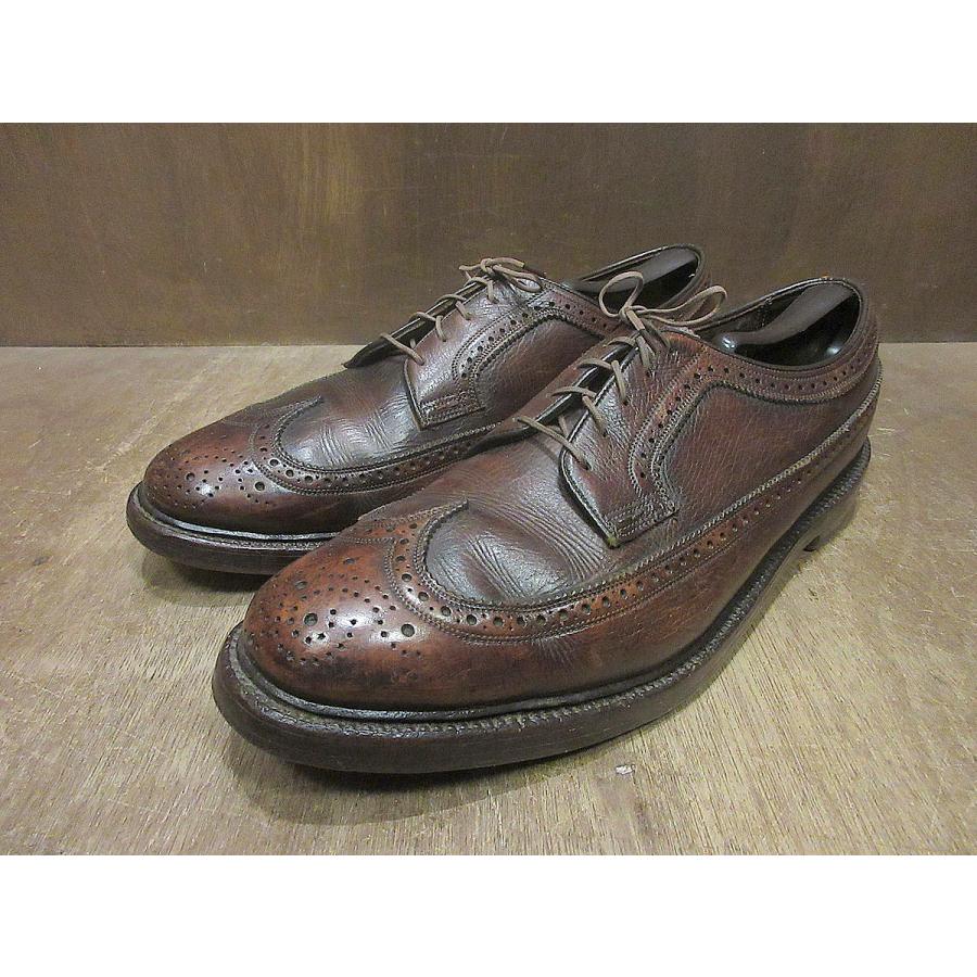 ビンテージ70's○FLORSHEIM IMPERIALウィングチップシューズ茶size 10