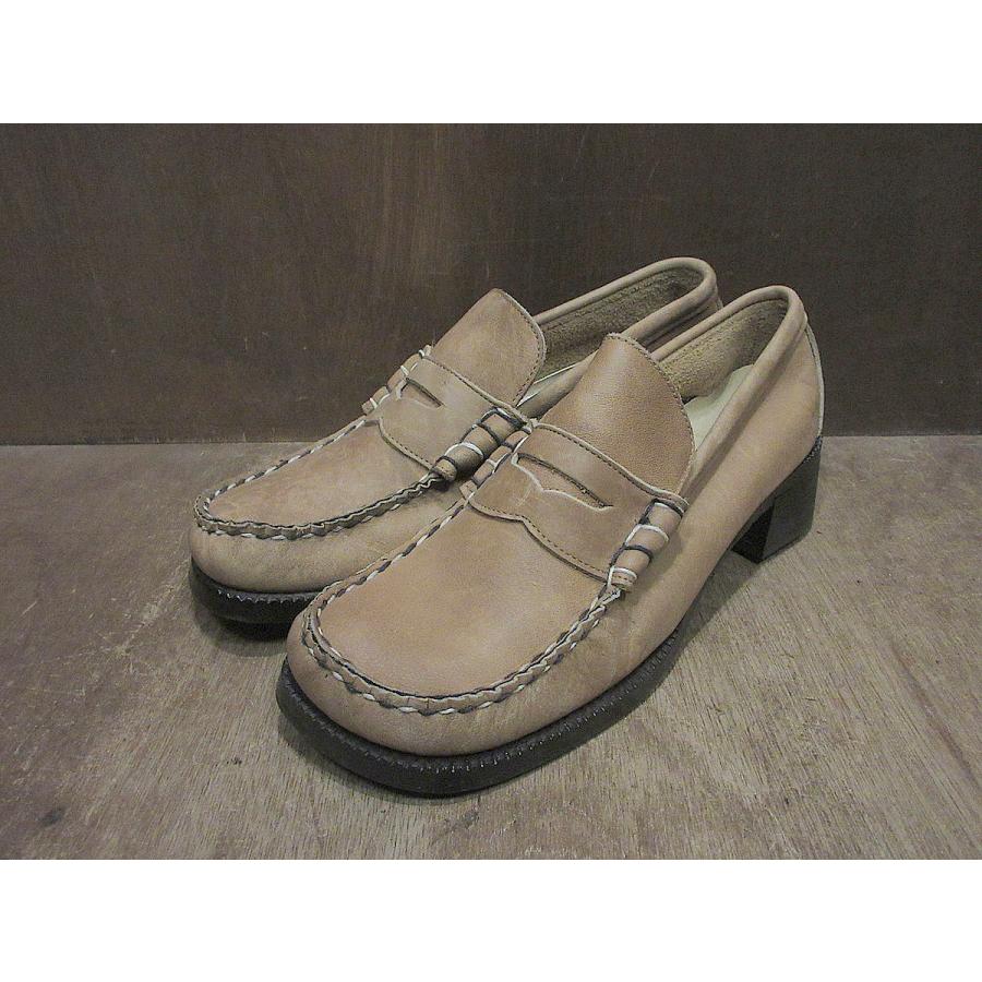 ビンテージ70's○DEADSTOCK SEBAGOヒールペニーローファー茶size 8 1/2