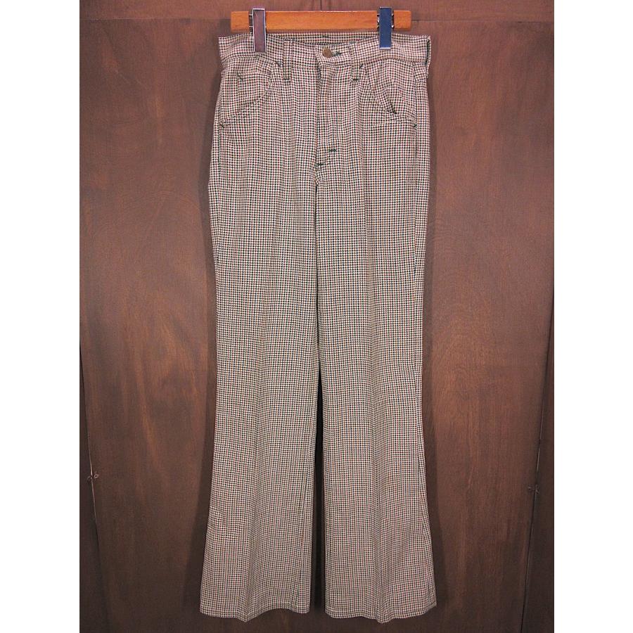 ビンテージ70's○Lee RIDER千鳥格子ブーツカットパンツ実寸W66cm