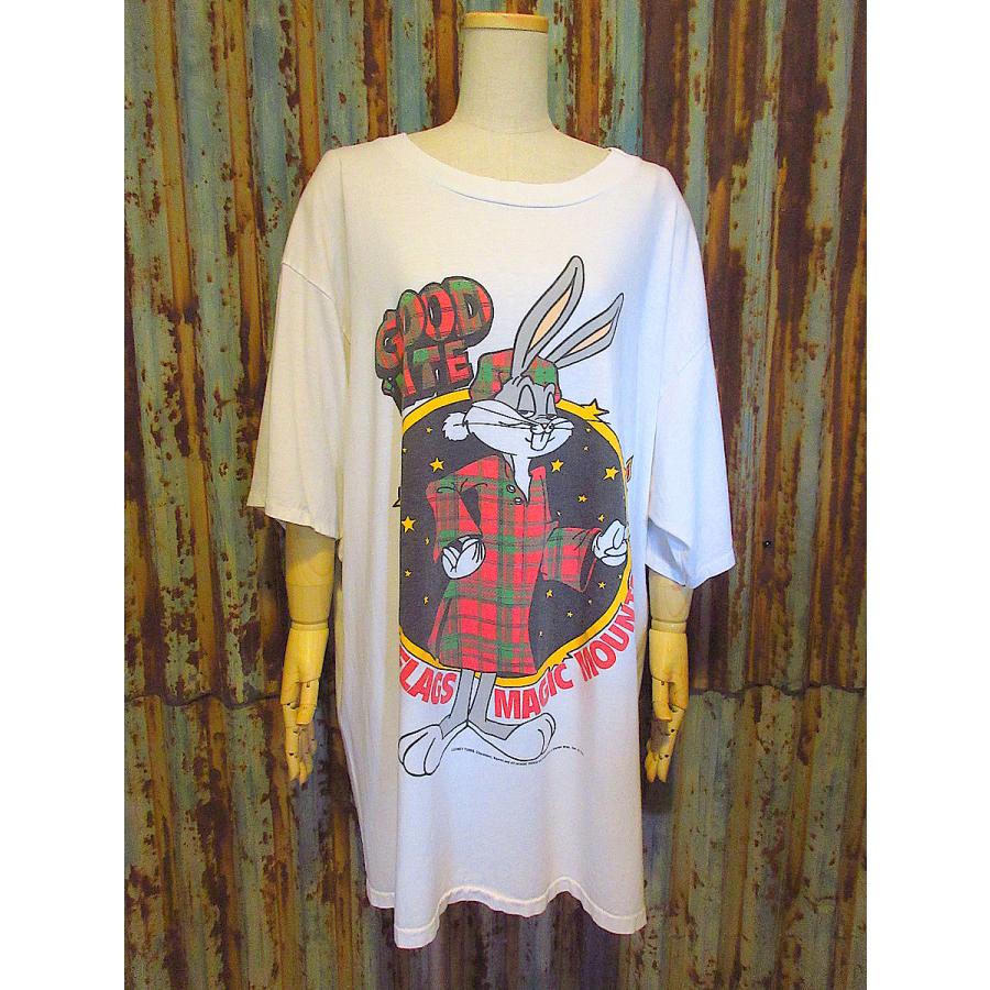 ビンテージ90's○JOSTENSバックスバニープリントTシャツ白size