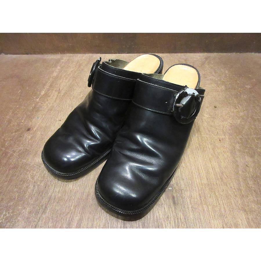 ビンテージ○レザーヒールサンダル黒○250719n6-w-oshs-23cmブラック