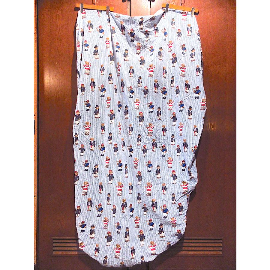 ビンテージ90's○Ralph Laurenポロベアベッドシーツsize 約190cm ×約