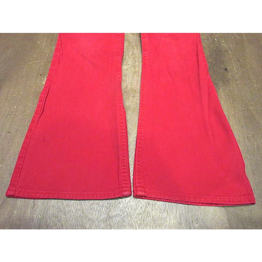 ビンテージ 70s USA 赤色 レッド レトロ センタープレス フレアパンツ k-myd16y25n03ze48e.jpg