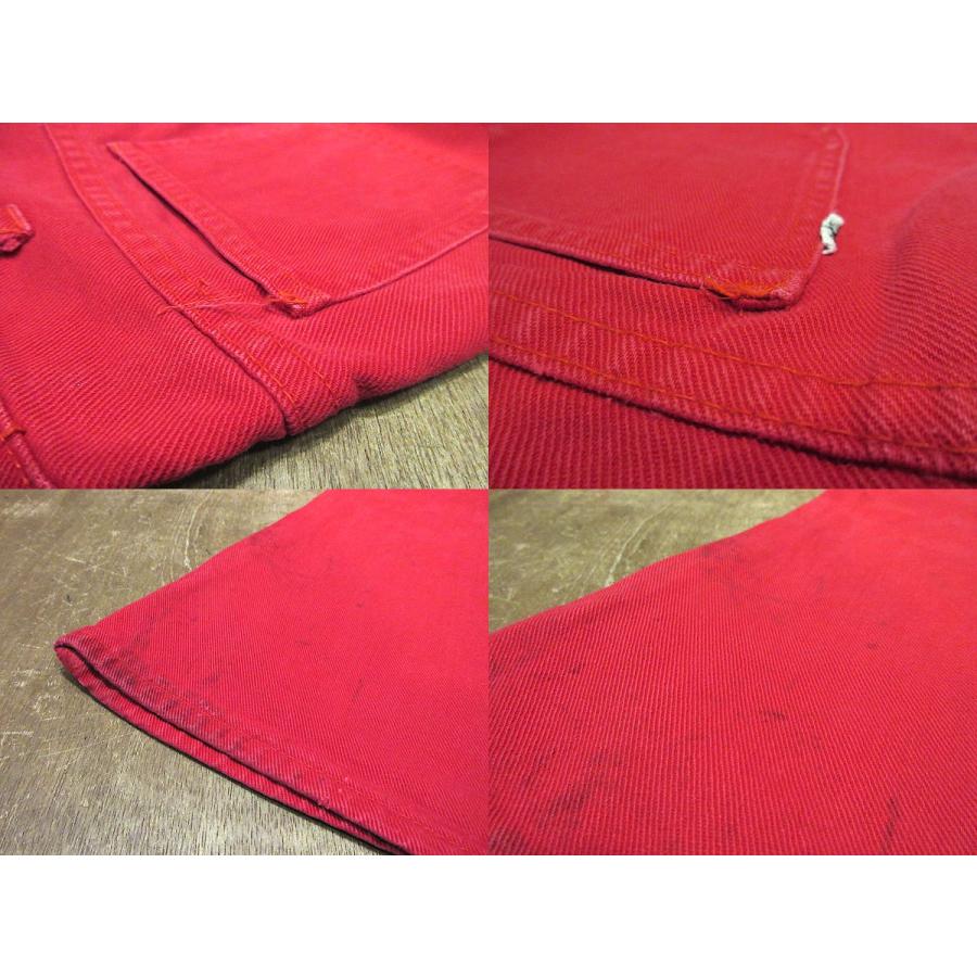 ビンテージ 70s USA 赤色 レッド レトロ センタープレス フレアパンツ k-myd16y25n03ze48e.jpg