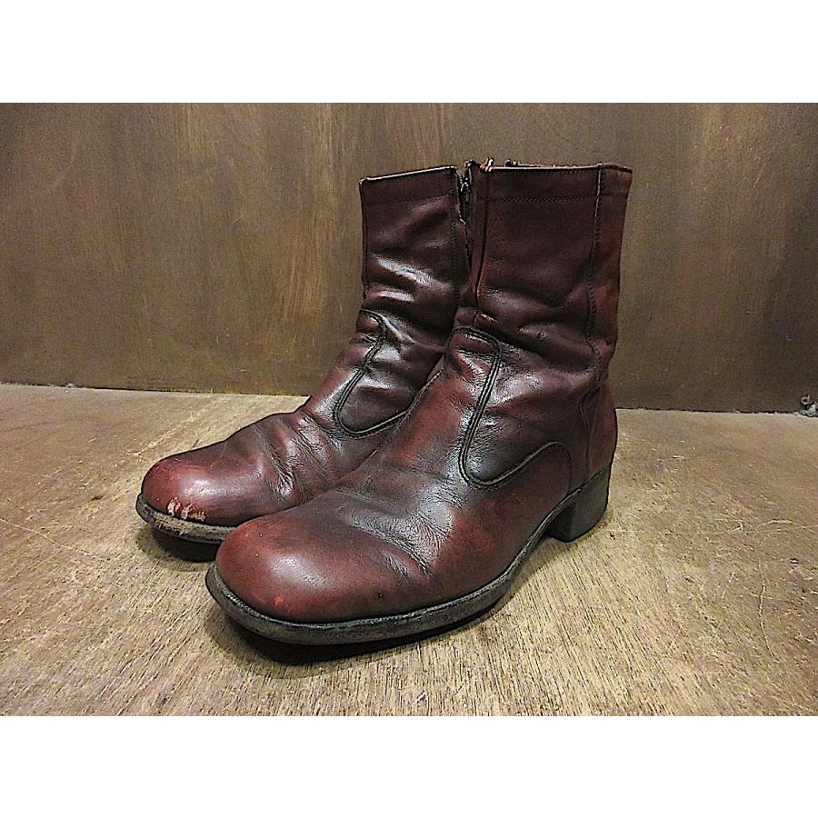 ビンテージ70's○サイドジップレザーブーツsize 7○250811n4-m-bt-25cm