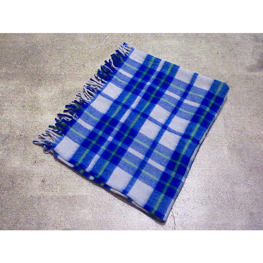 ビンテージ70's○DEADSTOCK Fariboチェックアクリルブランケット約
