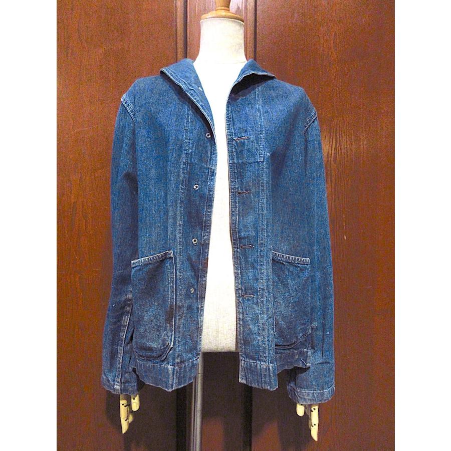 ビンテージ40's○U.S.NAVY刺繍入りショールカラーデニムカバーオール