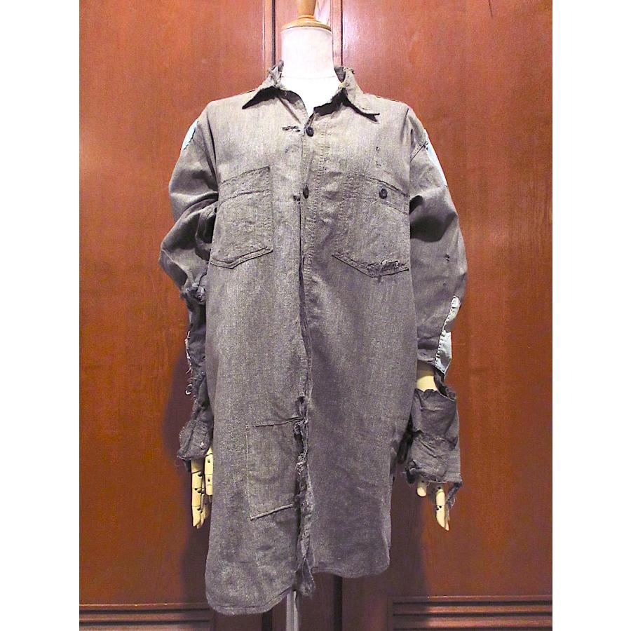 ビンテージ40's○マチ付き長袖ブラックシャンブレーシャツsize 15 1/2