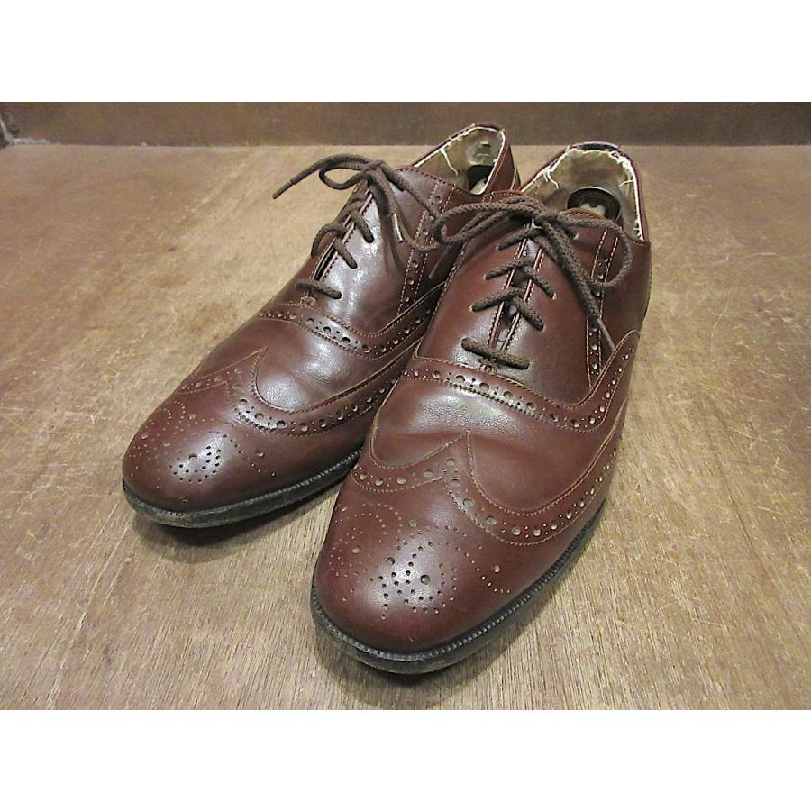 ビンテージ○NUNN-BUSHレザーウイングチップシューズ茶size 9 1/2