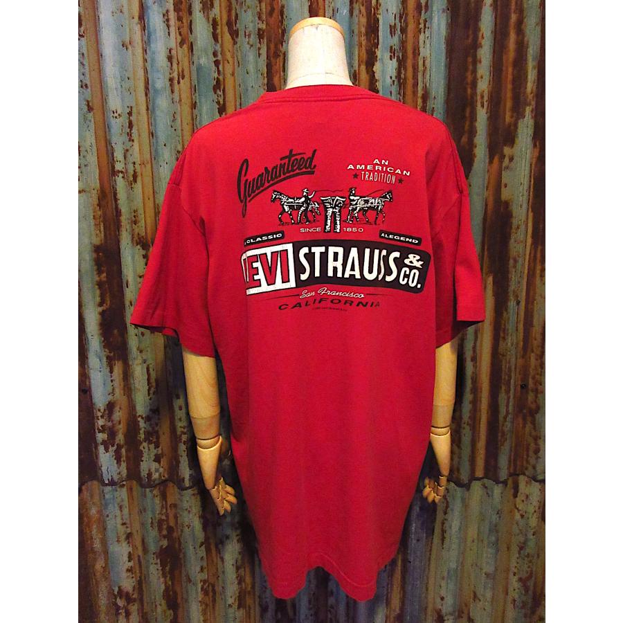 ビンテージ90's○Levi'sプリントTシャツ赤size L○250920j3-m-tsh-ot